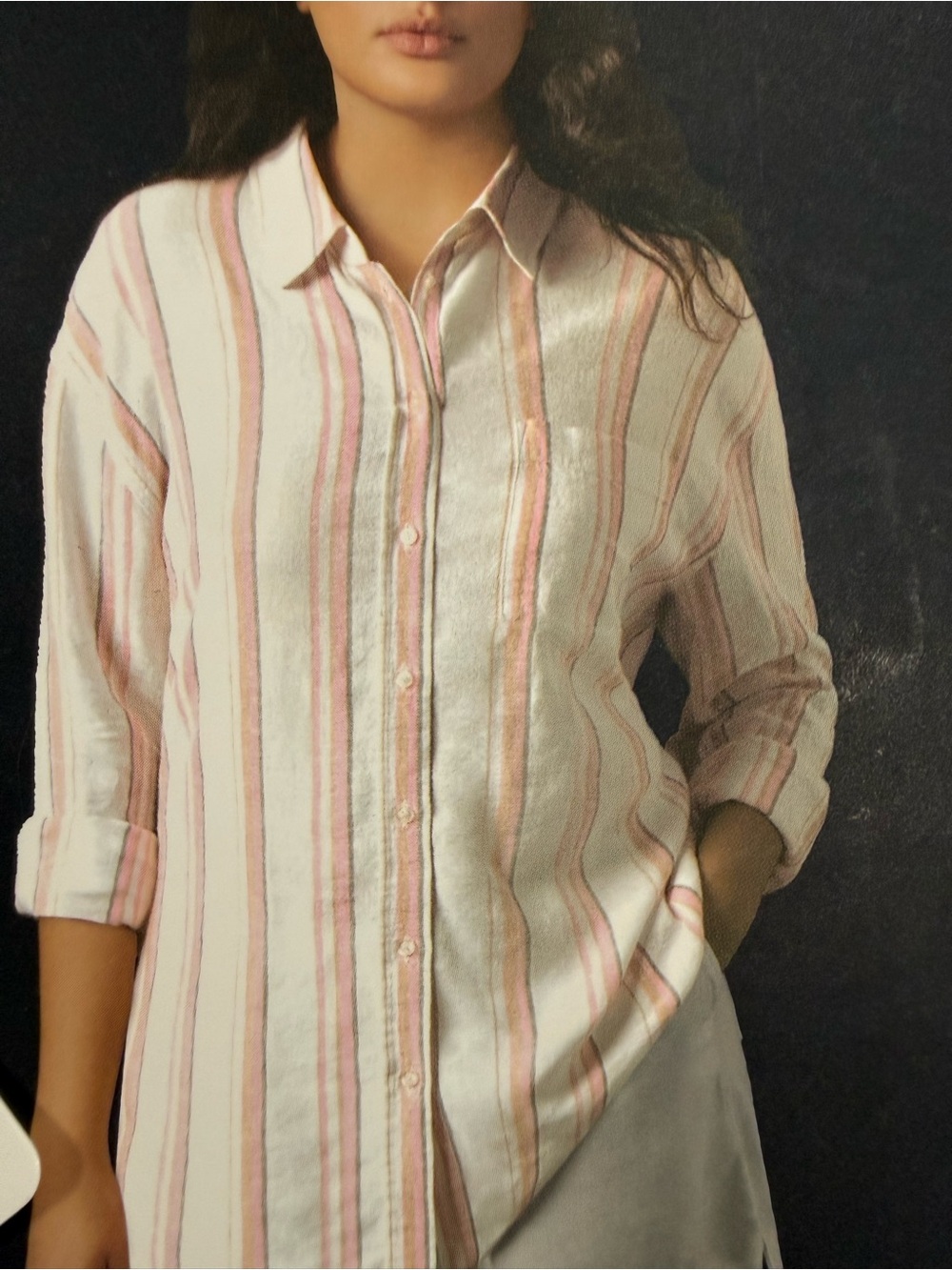 GAP Pink & White Striped Button-Down Shirt